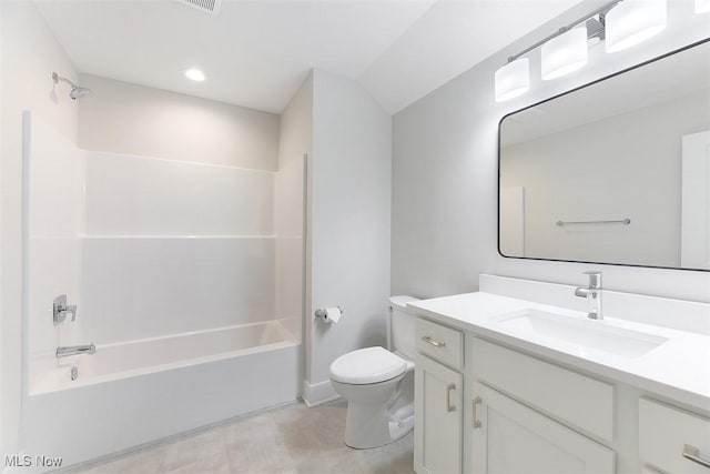 583 Iris Pl, Aurora, OH 44202 - bathroom with vanity, shower / bathtub combination, and recessed lighting