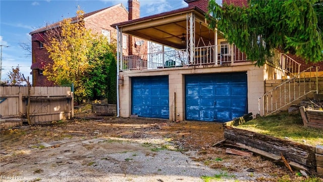 view of garage