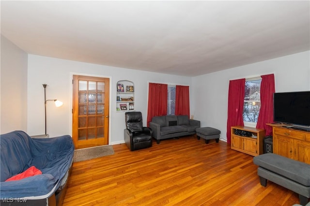 living room featuring wood-type flooring