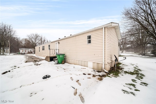 view of snowy exterior