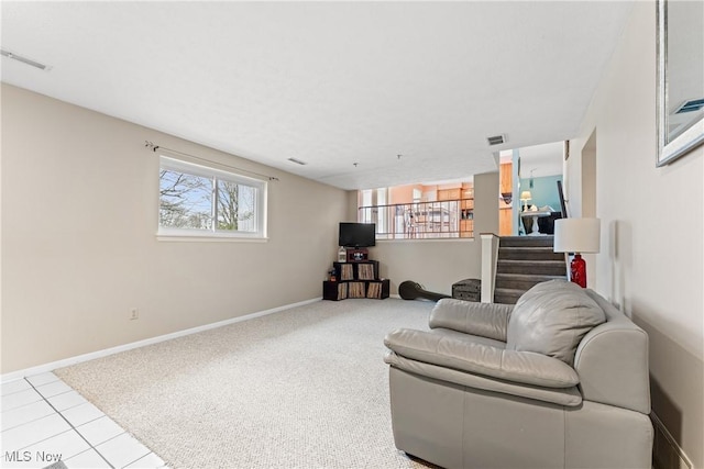 view of carpeted living room