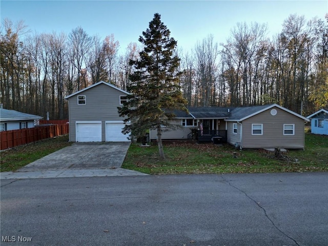 view of front of property featuring a garage