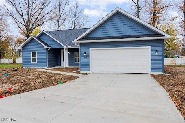 view of front of house with a garage