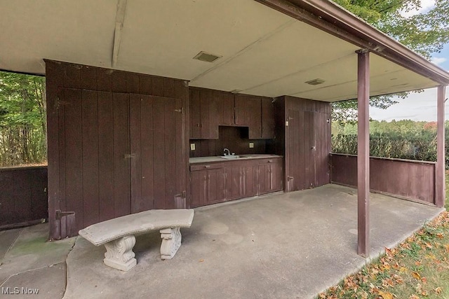 view of patio featuring sink