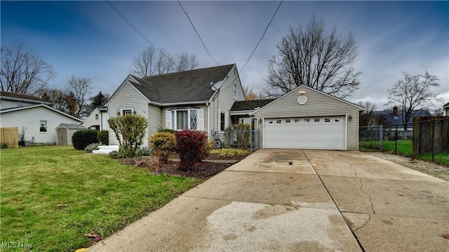 view of front of home featuring a garage and a front yard