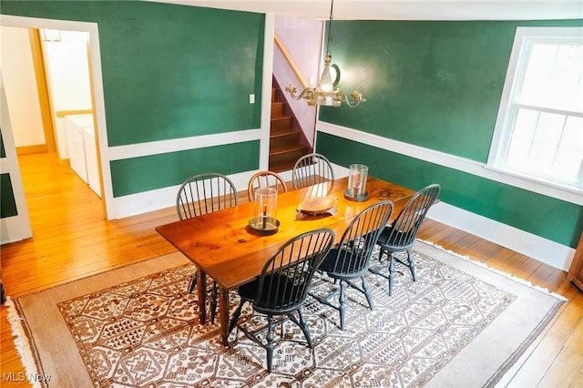 4101 Canfield Rd, Canfield, OH 44406 - dining room featuring wood-type flooring and stairs