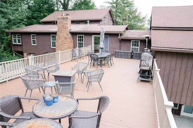 4101 Canfield Rd, Canfield, OH 44406 - wooden terrace featuring outdoor dining space