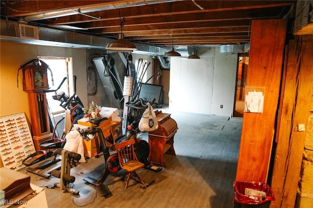 4101 Canfield Rd, Canfield, OH 44406 - unfinished below grade area with wood finished floors