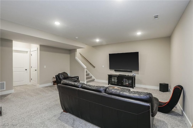 view of carpeted living room