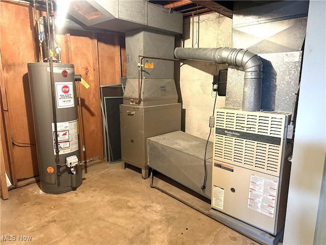 utility room with water heater