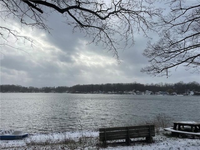 view of yard featuring a water view