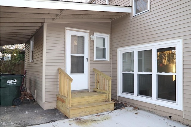 view of doorway to property