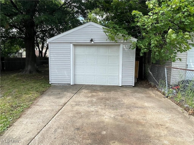 view of garage