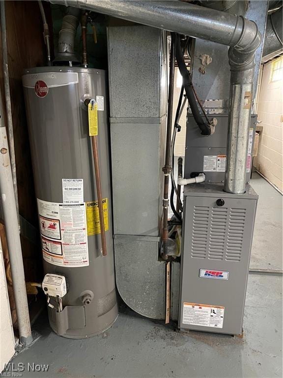 utilities featuring gas water heater