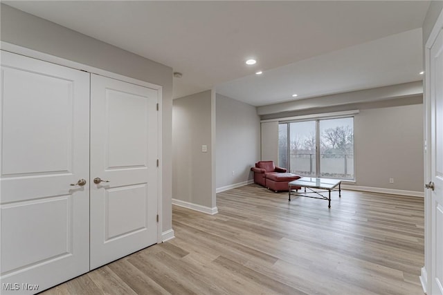 unfurnished room featuring light hardwood / wood-style floors