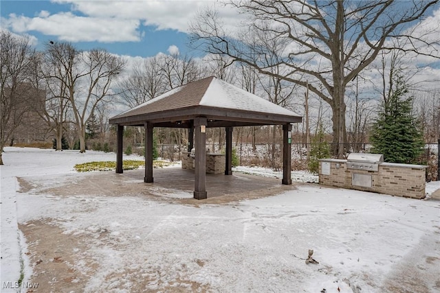 view of community featuring a gazebo and area for grilling