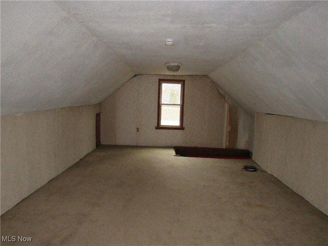 additional living space with vaulted ceiling