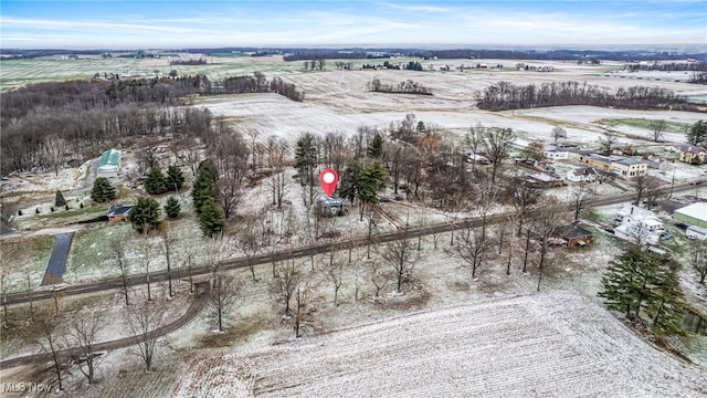 aerial view with a rural view