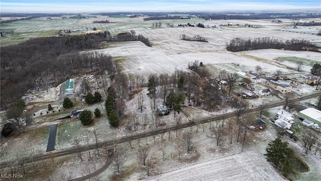 drone / aerial view with a rural view