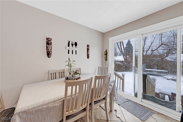 view of tiled dining room