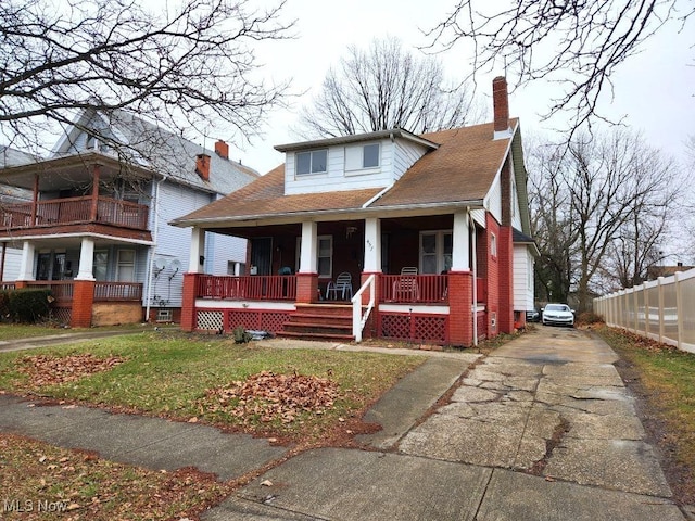 view of front of home with a porch