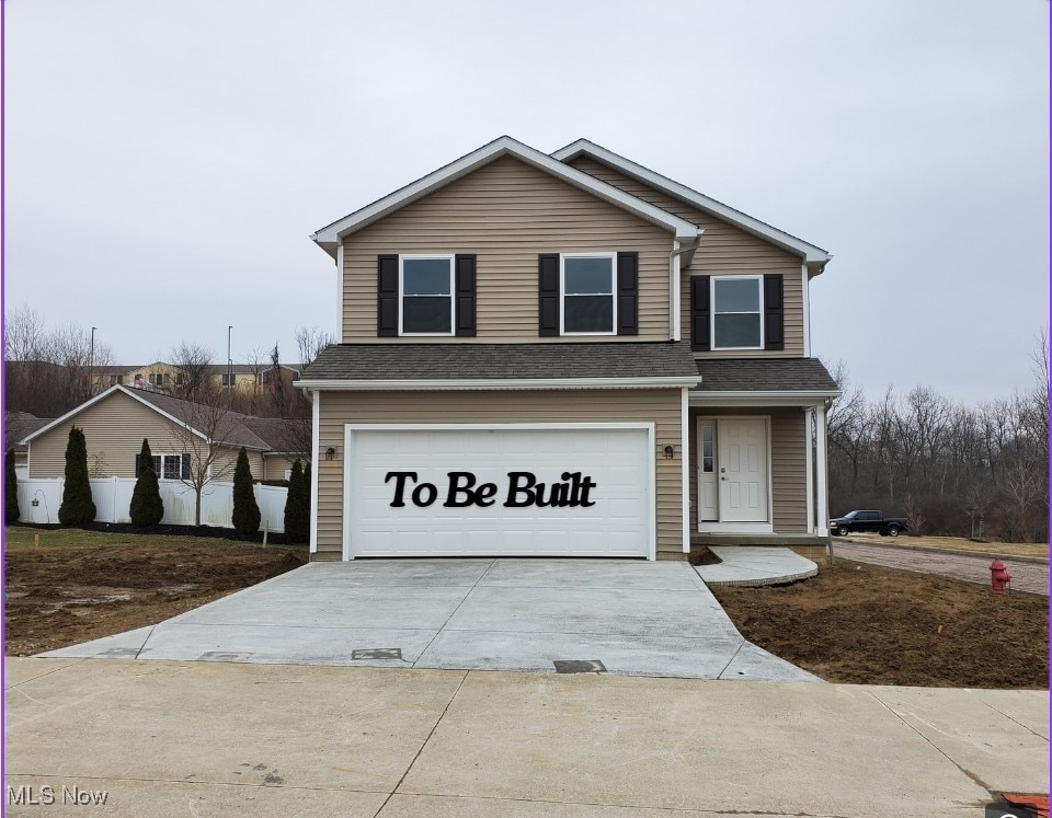 view of front property featuring a garage