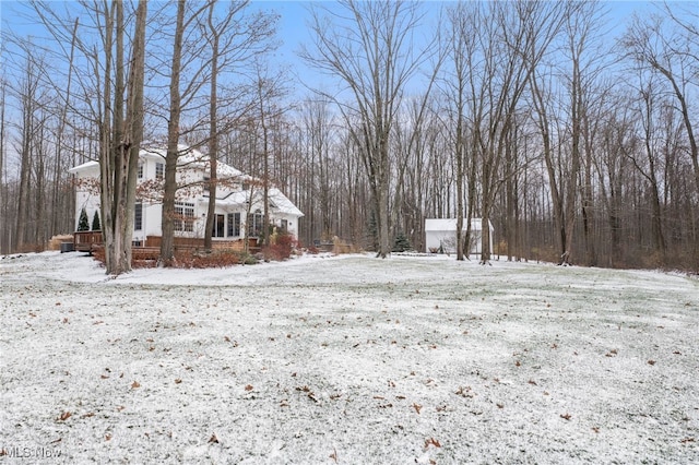 view of snowy yard