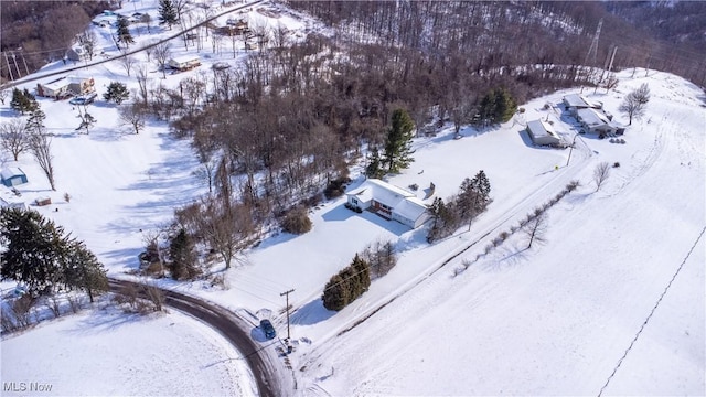 view of snowy aerial view