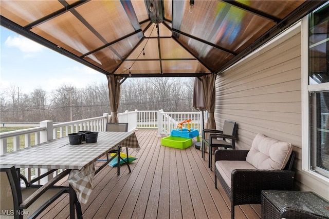 deck with a gazebo