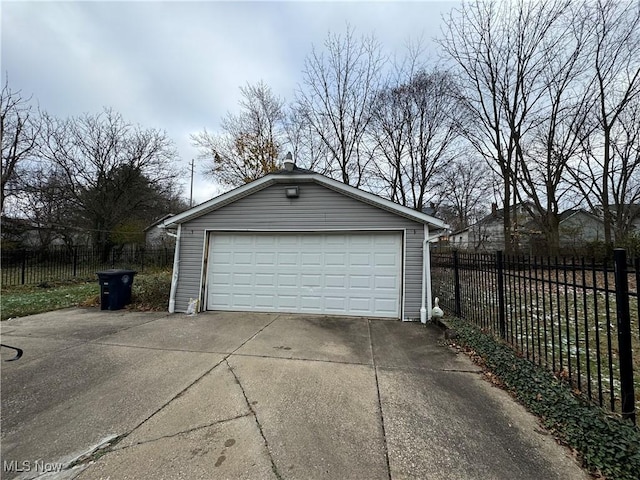 view of garage