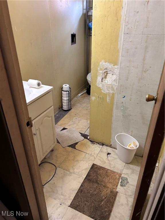 bathroom with vanity and toilet