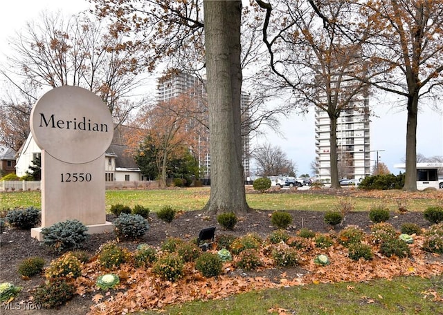 view of community sign