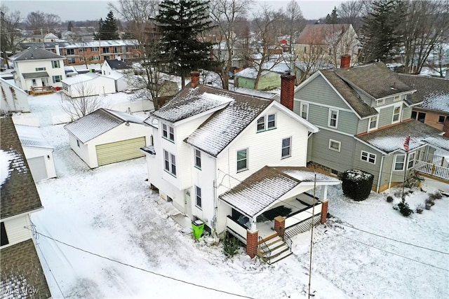 view of snowy aerial view