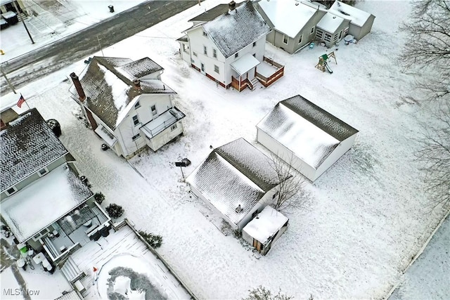 view of snowy aerial view