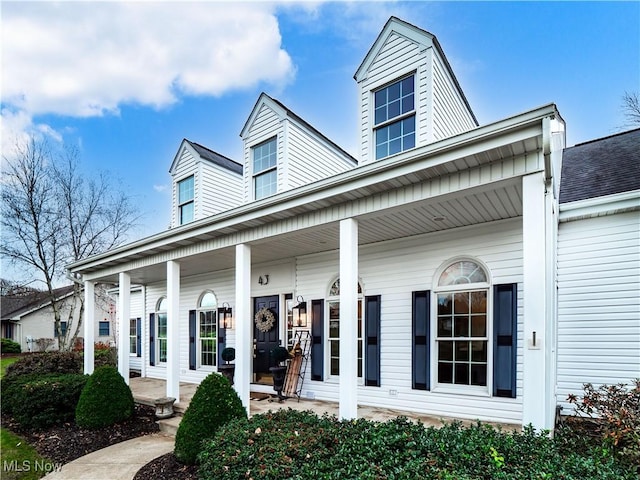 exterior space with covered porch