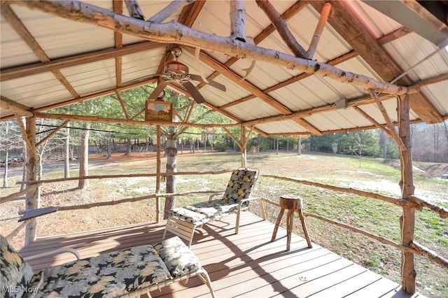 wooden deck with a gazebo