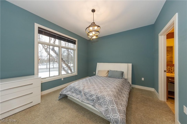 bedroom featuring carpet