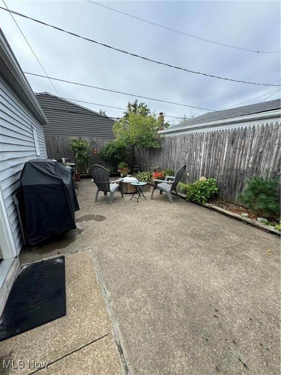 view of patio with area for grilling