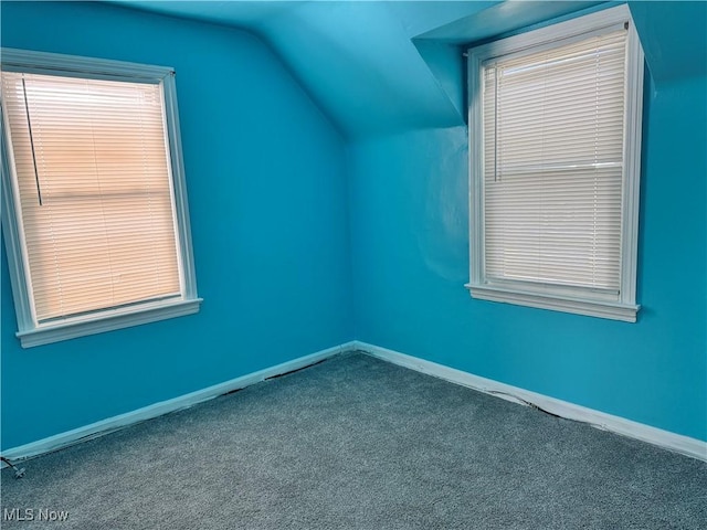 bonus room with carpet and lofted ceiling