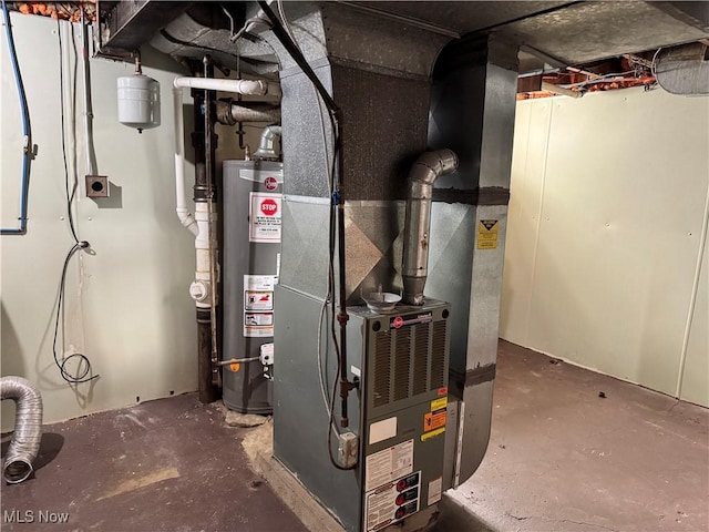 utilities featuring heating unit and water heater