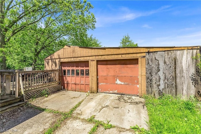 view of garage