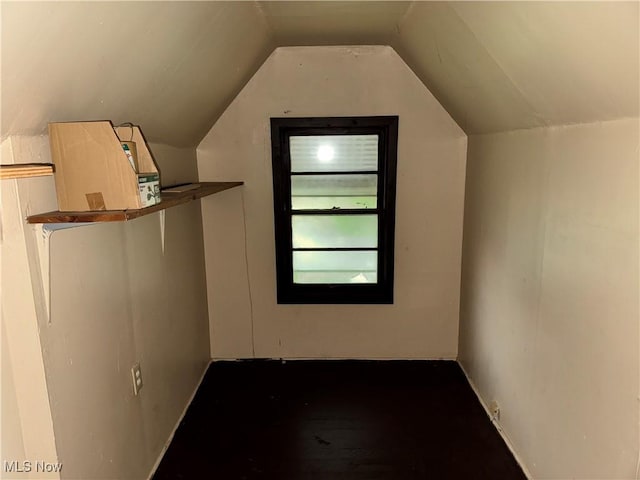 additional living space featuring lofted ceiling