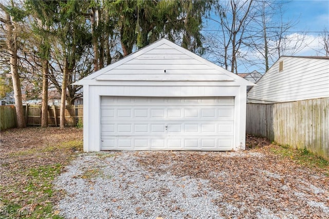 view of garage