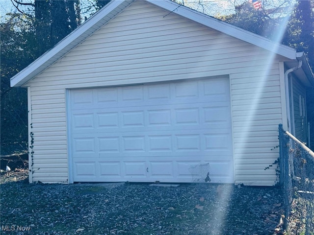 view of garage