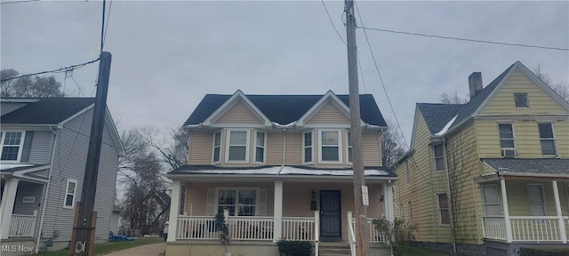 view of front of property with covered porch