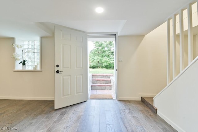 entryway featuring wood-type flooring