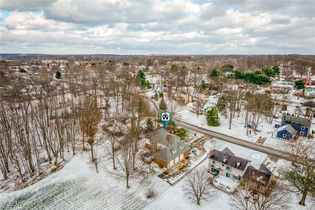 view of snowy aerial view