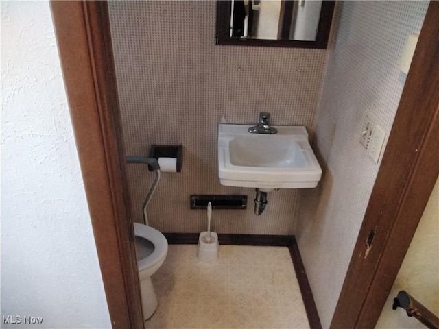 bathroom with toilet and sink