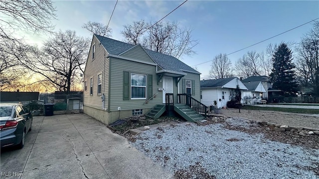 view of bungalow-style house