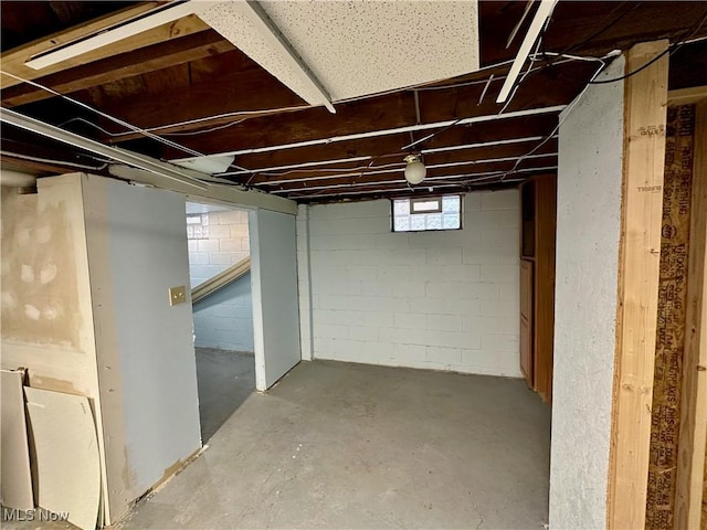 view of basement